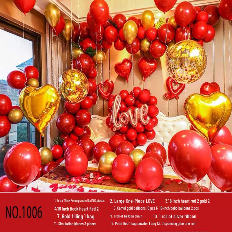 Ruby Red Pomegranate Wedding Balloons Set