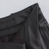 2024 European & American Style A-Line Black PU Pleated Skirt for Women - Perfect for Autumn/Winter
