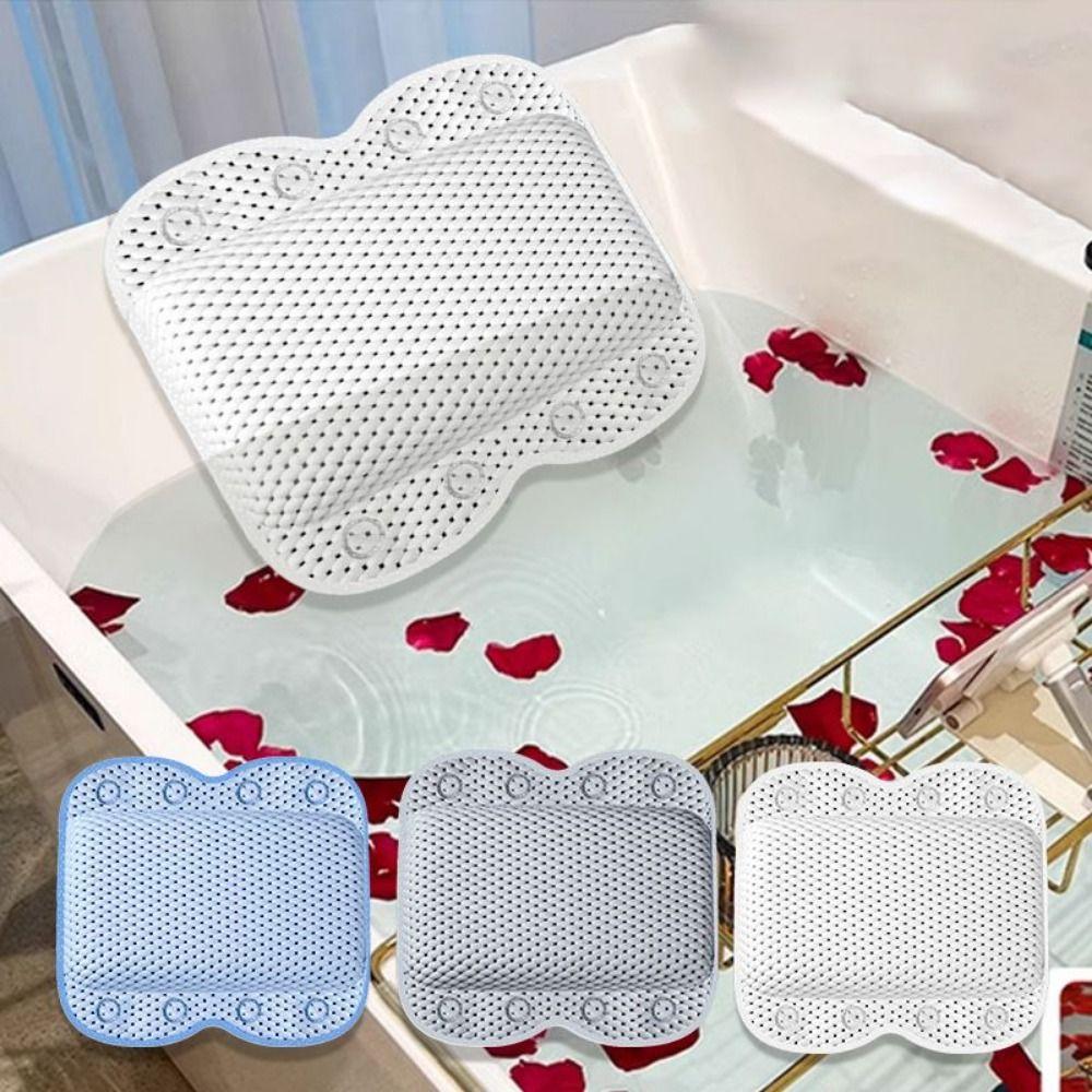8 Suction Cups Sponge Bathtub Pillow Pressure-Resistant Bath Pillow PVC Foam Pillow  Home Decor