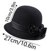 Warm Wool Formal Hat Adjustable Flower Decorated Hat Korean Fisherman Hat  Top Hat