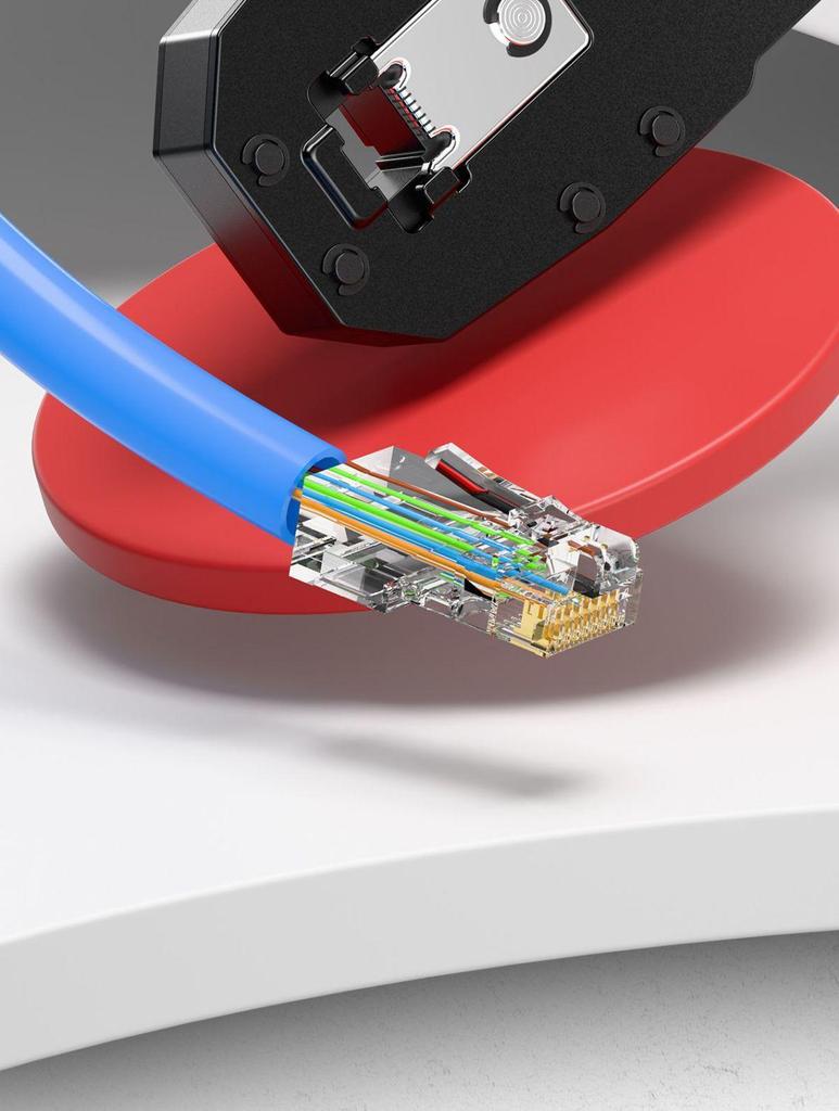 Professional Grade Network Cable Crimper Set with Wire Stripper and Cutter for Category 6 and 6P8P Crystals