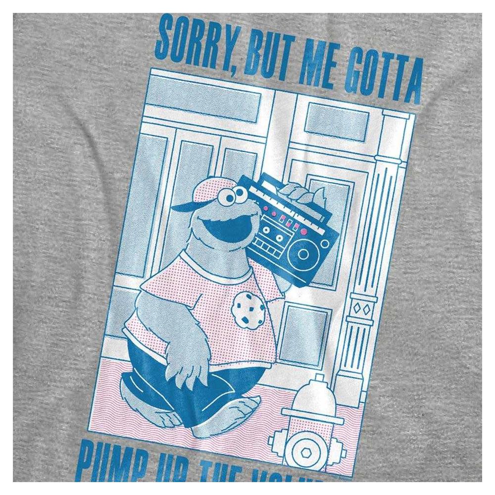 Sesame Street Womens/Ladies Pump Up The Volume Cookie Monster Heather T-Shirt