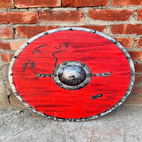 60.96 Cm Ragnar Lothbrok Authentic Battleworn Viking Shield Medieval Round Wooden Shield Wall Art Shield Best Gift