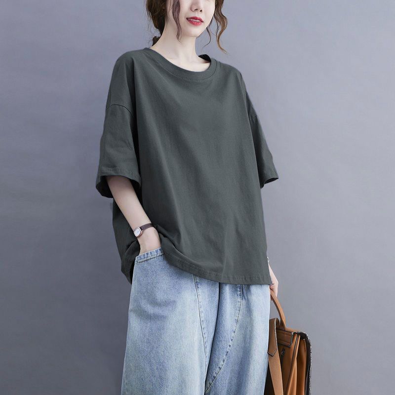 

Ликвидация ~ Возвратный Заказ Хвост Большой Бренд Внешняя Торговля Женская Одежда 100% Хлопок Пальто Короткий Рукав Художественная Повседневная Футболка Принт Grey (pure color) M [Suggested 45.00 kg-57.50 kg]]