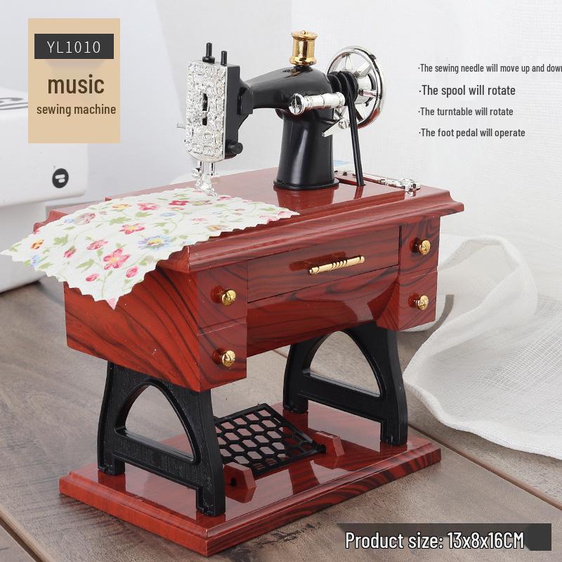 Mini tanzender Mann rotierende Spieluhr: Nähmaschine, Grammophon, Schreibmaschine Design