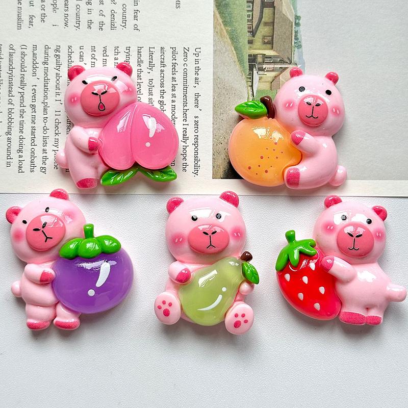 

1 шт., симпатичные аксессуары из смолы капибала, мультяшная капибара, кремовая резинка, украшение для головы, сделай сам, украшение ручной работы