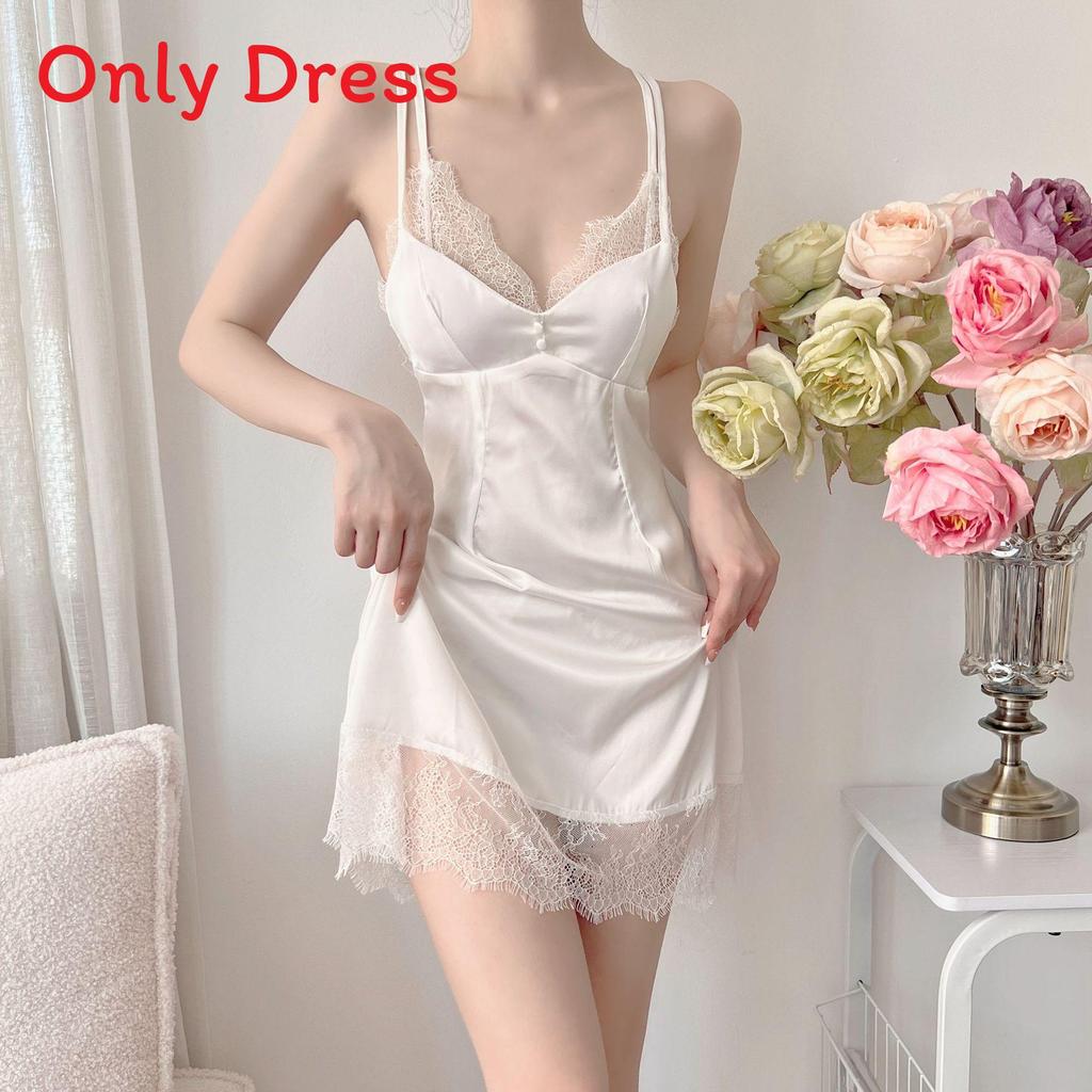 Silk Sleepwear Women Summer Sleeveless Nightdress With Chest Padding For Home Comfort