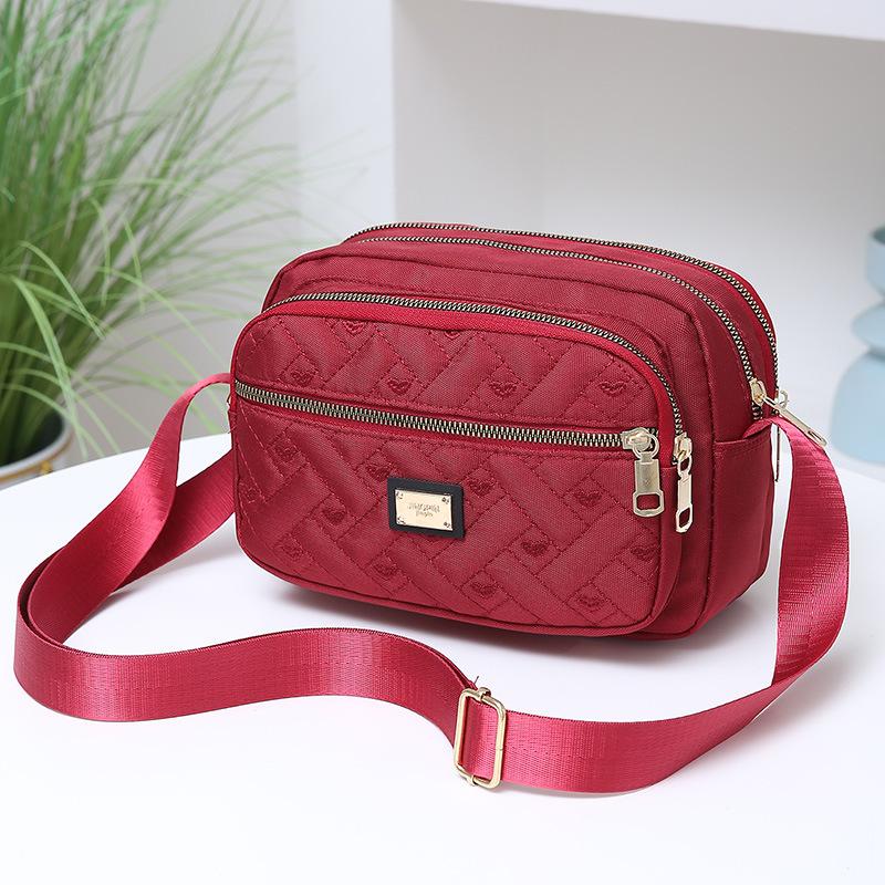 

Многослойная сумка через плечо для женщин, женская сумка из ткани Оксфорд, сумка через плечо для мам, холщовая сумка, повседневная маленькая сумка красный