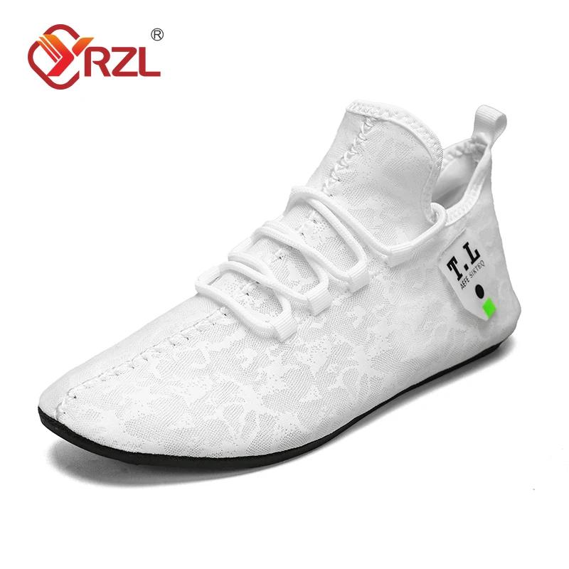YRZL Men's Shoe Light Loafers Breathable Soft Comfortable Brown Walking Outdoor Casual Shoes Men 2024 Summer Lace Up Loafer Shoe