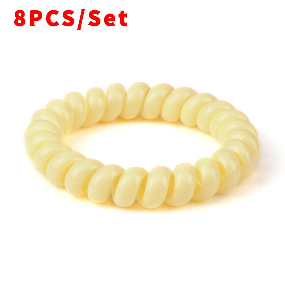 8PCS/Set Fashion Girls Telephone Wire Elastic Hair Bands Hair Ties for Women Ponytail Holder Hair Rope Accessories Gum