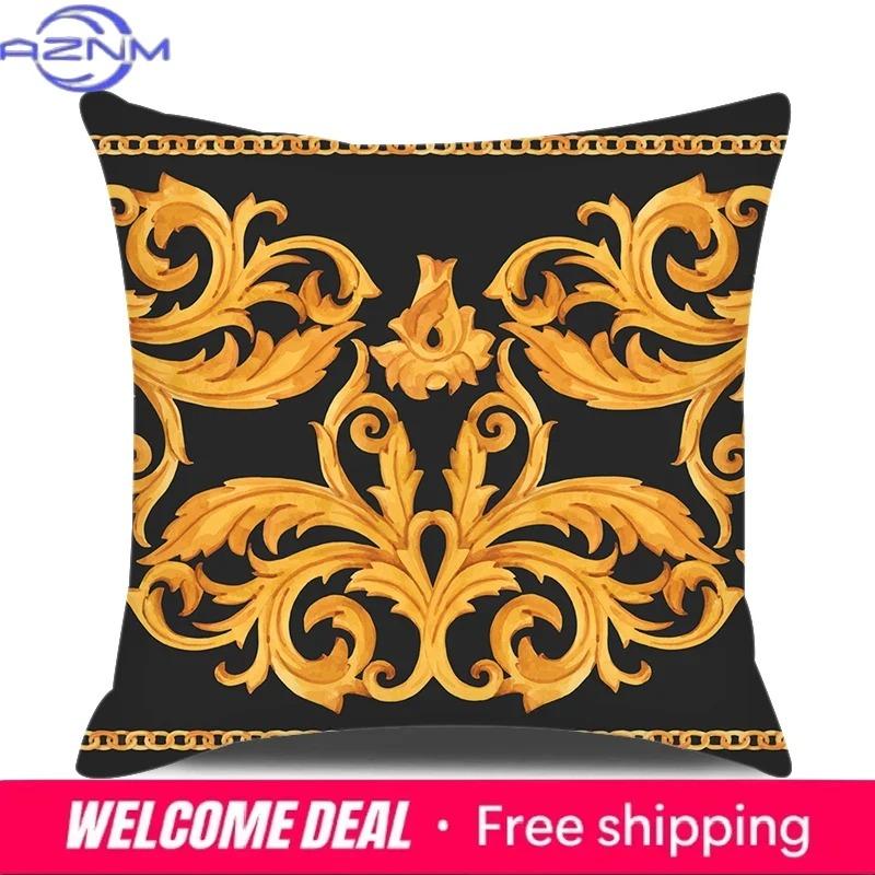 European Style Home Decorative Cushion Cover 18X18 Inches Geometric Printed Throw Pillowcase Baroque Decor Pillow Cover For Sofa