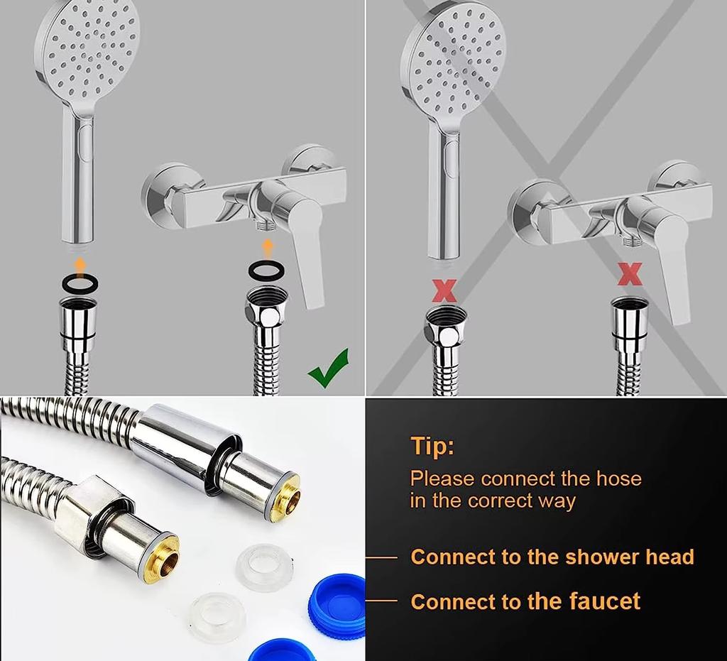 Stainless Steel Flexible Shower Hose Long Bathroom Shower Water Hose Extension Plumbing Pipe Pulling Tube Accessories Withstand