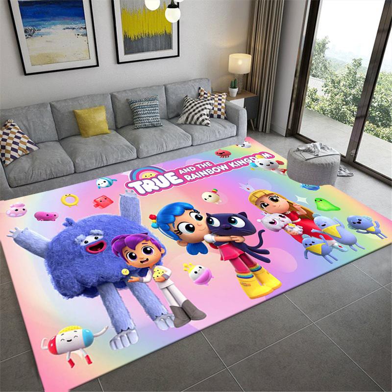 Wahre und das Regenbogenkönigreich Teppich für Wohnzimmer Schlafzimmer Zuhause Sofa Dekoration, Kinder spielen Rutschfeste Bodenmatte