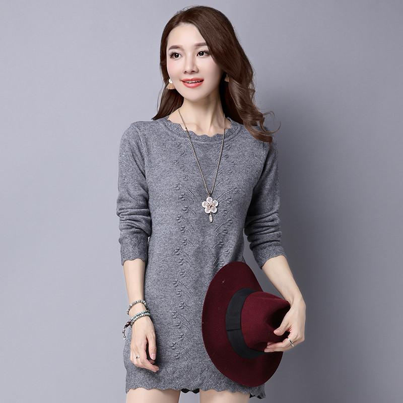 Women Sweaters Pullovers Autumn Winter Clothes Long Knitted Sweater Knitwear Female Long Sleeve Jumper Bottoming Tops