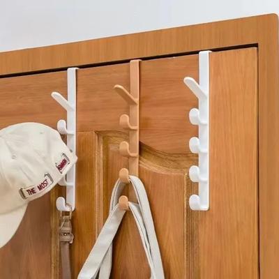 Portable Door Hanger Multifunctional Fivesegment Hook Home Door Behind Coat Hat Bag Clothing Storage Hooks Bathroom Towel Hooks