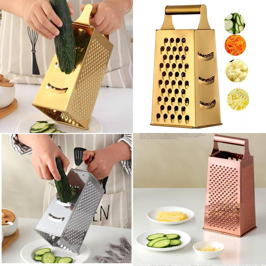 Kitchen Steel Stainless 4 Sided Box Food Grater Vegetable Cheese Shredder Slicer