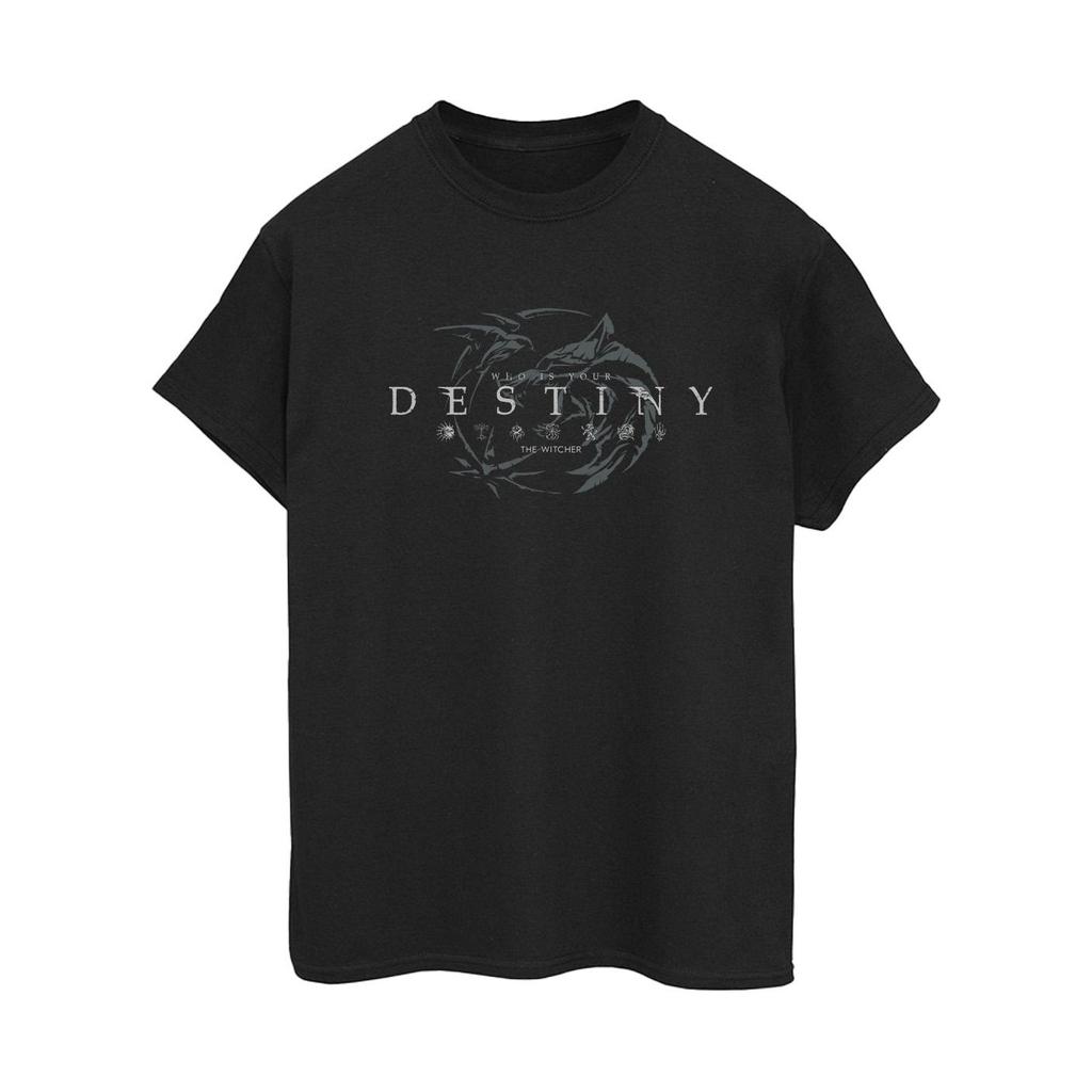 Netflix Womens/Ladies The Witcher Wolf´s Destiny Cotton Boyfriend T-Shirt