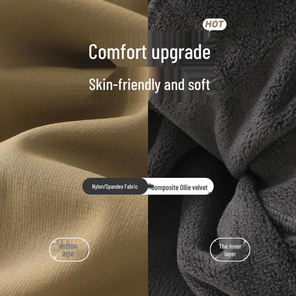 Kids' Windproof Waterproof Fleece-Lined Skinny One-Piece Casual Pants for Boys and Girls