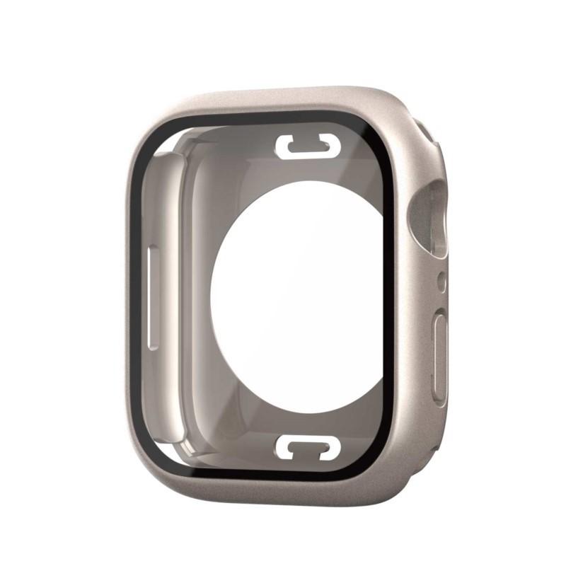 Case for Apple Watch Series 11/10/9/8/7/SE/3/6/5 Screen Protector 360° Full Protective Tempered Glass Face Cover+Back PC Bumper