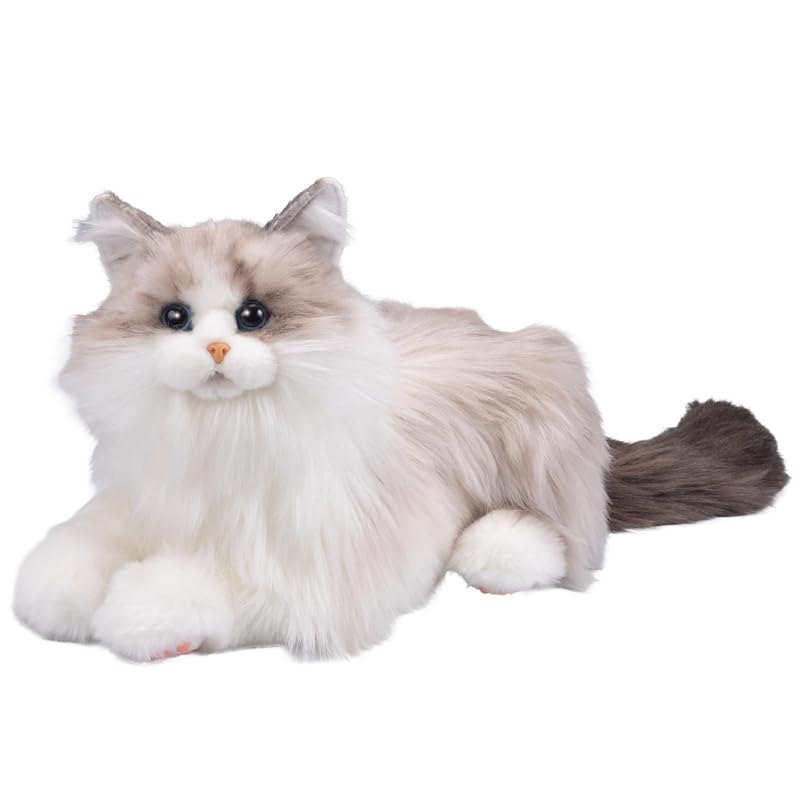 Trendmaster Nadenade Neko-chan EX Ragdoll Plush Toy - A lifelike, realistic plush toy that meows when petted, perfect as a gift for cat lovers, a