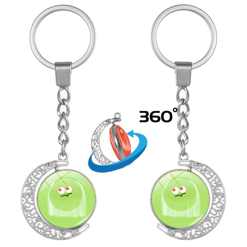 Double-Sided Rotating Emoji Keychain Jewelry – Support & Gift Key Ring