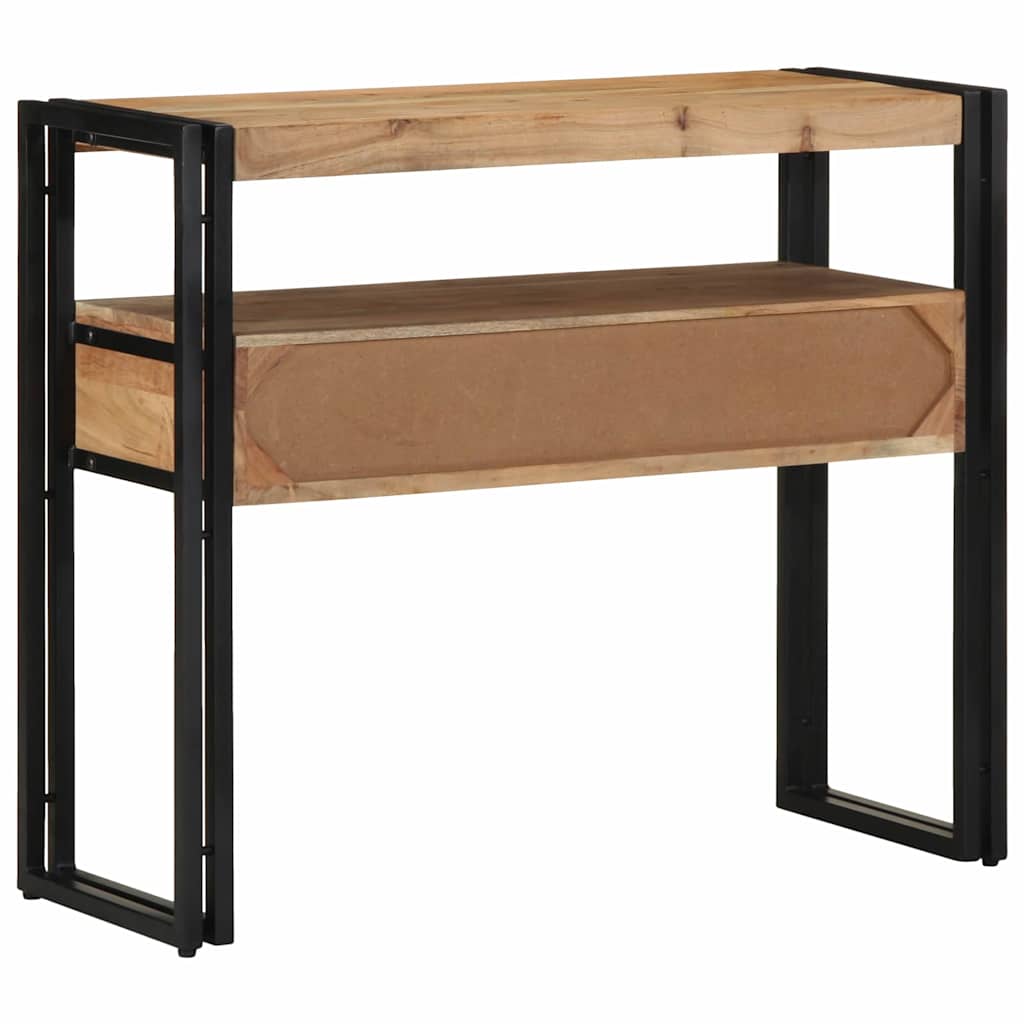 Console Table with Shelf Brown 90 X 33 X 75 Cm Solid Acacia Wood