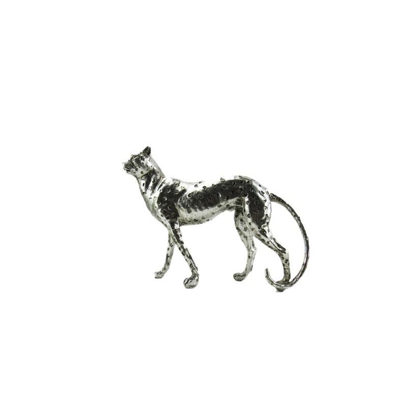 Resin Cheetah Decor Figurine With Antique Finish For Living Room Or Desk