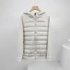 (recommended for couples) Splicing sweater hat for men and women couples down jacket% white duck down thin knitted