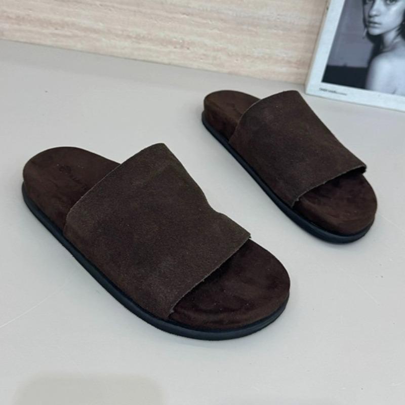 Fashion Flats Women Slippers Designer Classical Shoes Suede Summer Slingback Sandals 2025 New Flip Flops Fad Beach Zapatillas De Mujer