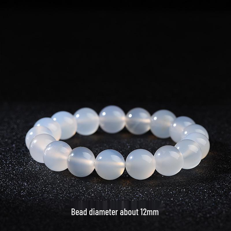 Armband van natuurlijke witte agaat (kwaliteit 7A) voor mannen en vrouwen