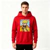 Men Anime Print Pullover Hoodie, Casual Yellow Hair Character Lightning Pattern Long Sleeve Hooded Sweatshirt