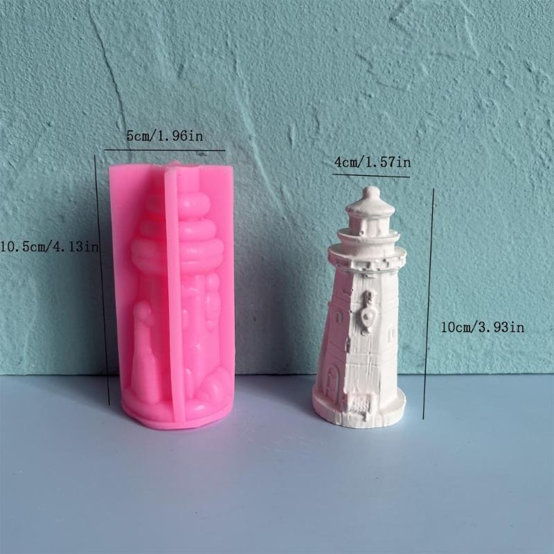 3D Lighthouse Silicone Moulds Candle Molds Cake Molds Ornament Molds Epoxy Resin Molds Plasters Molds for Candle Making