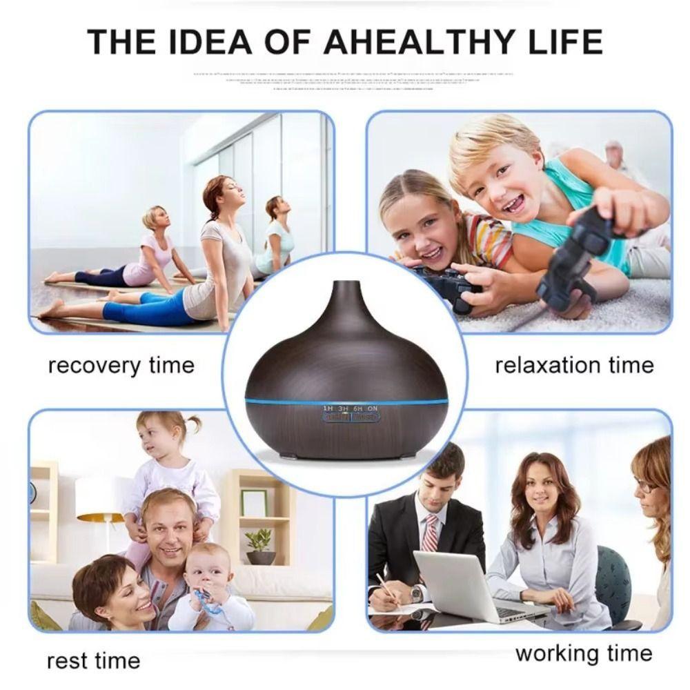 Creative Wood Grain Air Humidifier Quiet Cool Mist Air Purifier Essential Oil Diffuser  Indoor