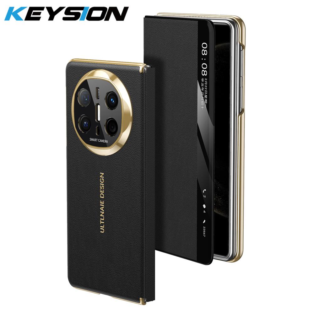 

KEYSION Роскошный чехол из искусственной кожи с покрытием для Huawei Mate X6, защита камеры, магнитная беспроводная зарядка, складной чехол для телефона for Huawei Mate X6
