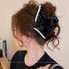 Pearl Velvet Grab Clip Women's Hair Accessories Hairpin Back of Head Disc Hair Shark Clip Retro Temperament Accessories