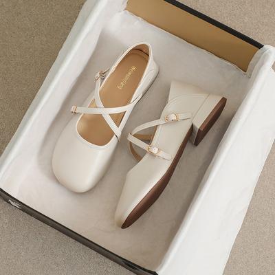 Women's Soft Soled Thick Heels Round Toe Shoes