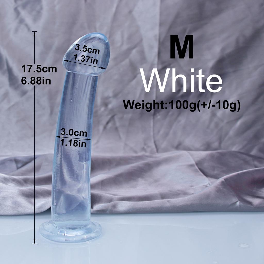 Cheap 4Sizes TPE Transparent Anal Plug Jelly Dildo Sex Toys for Man Woman Suction Cup Cock Vaginal Masturbation Soft Small Penis