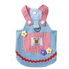 Cat Clothes Spring Thin Plaid Pocket Denim Strap Skirt Blue Cat Kitten Hairless Cat Dog Pet Clothes