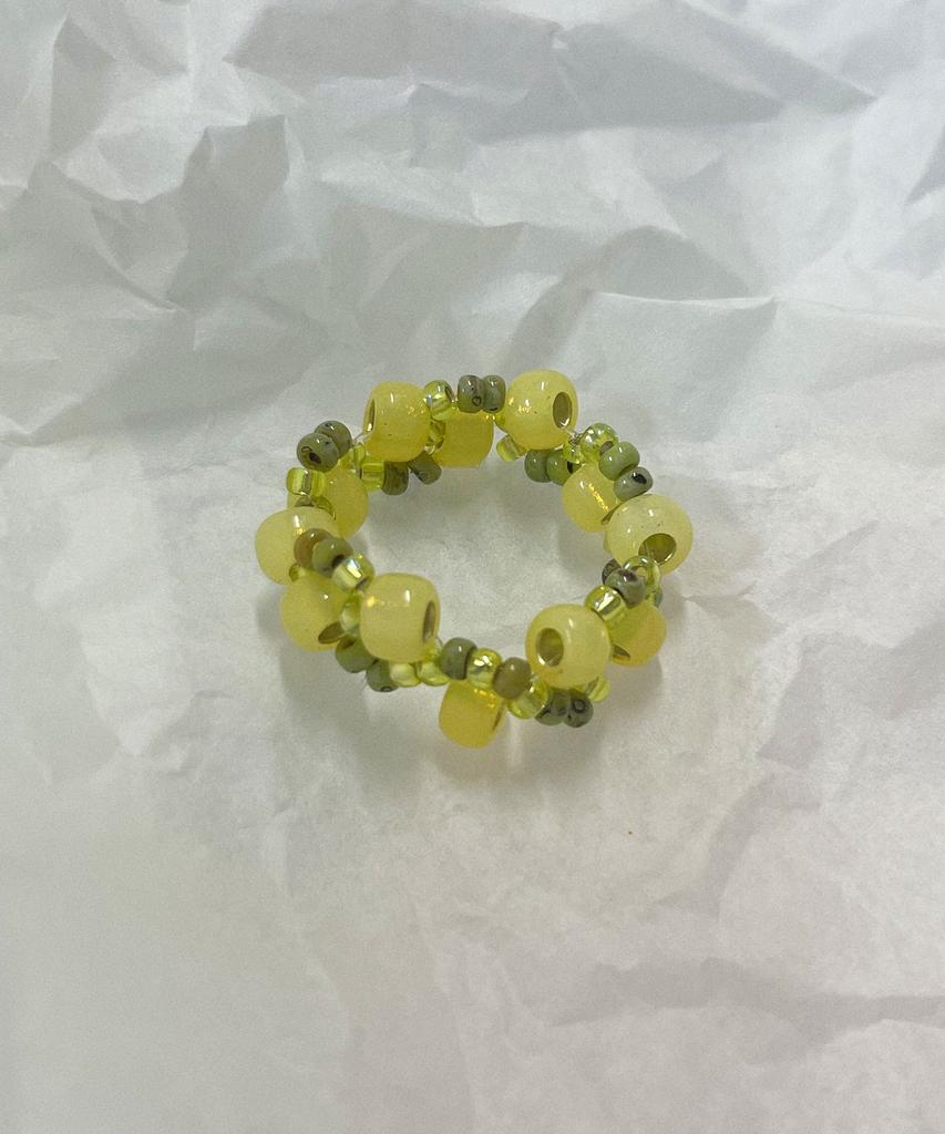 Delidi Twist Shining Beads Rings (Yellowgreen)