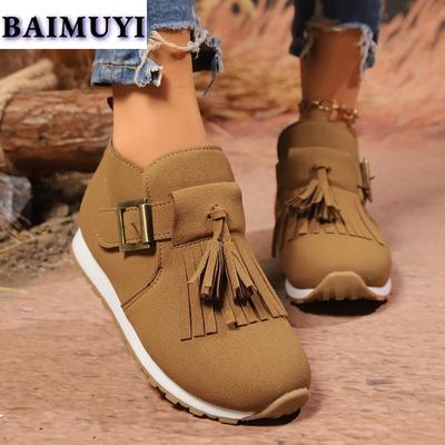 Women Flats Fringe Loafers Casual Sport Shoes Autumn Designer 2025 New Fashion Travel Sneakers Running Hiking Zapatillas Mujer