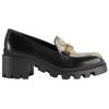 Gucci Mocassini con Zeppa e Fibbia Intrecciata in Pelle Donna Nero 670417 DKSM0 1063