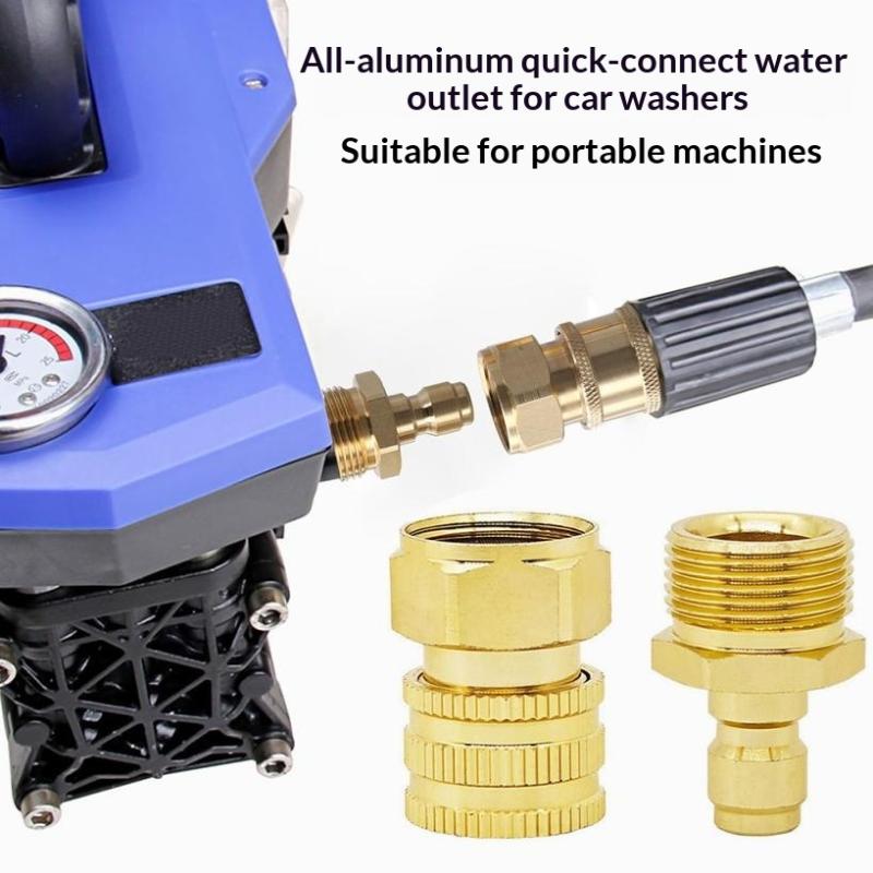 Aluminum Plated M22 Pressure Washer Hose Connector 1.5 Quick Connect Fitting for Patio Vehicle Cleaning Tasks