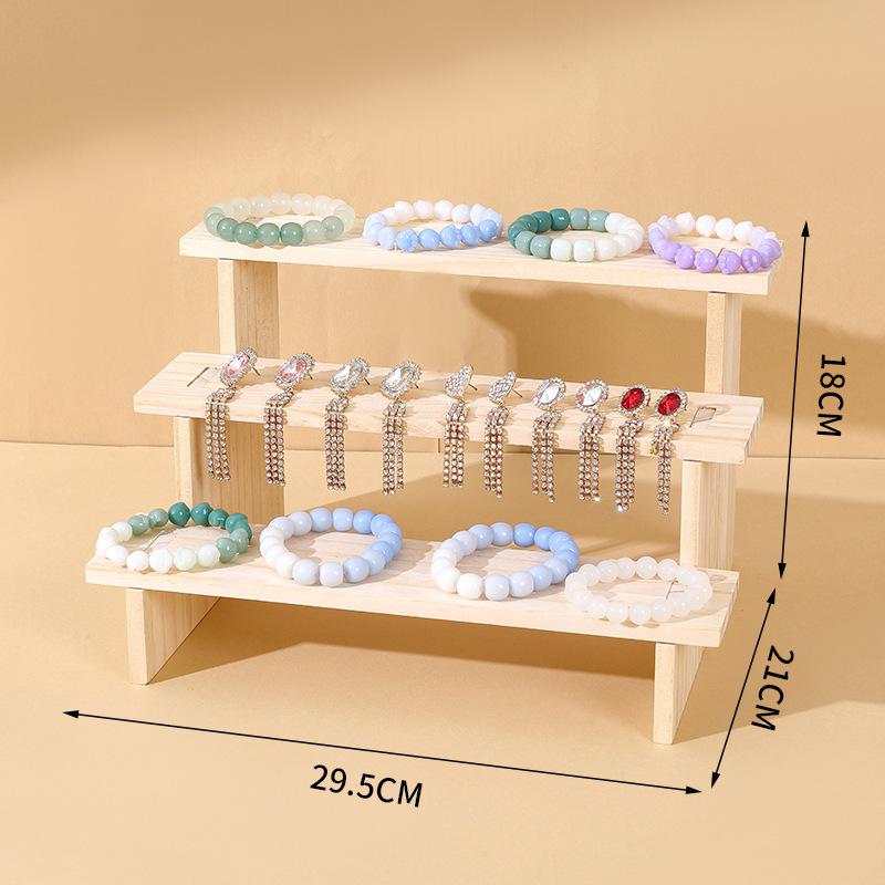 Solid Wood Tiered Bracelet & Hairpin Display Stand