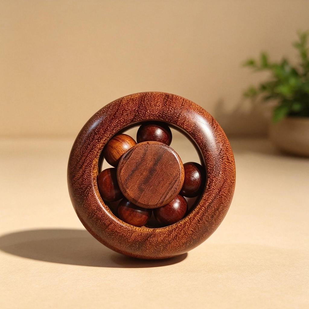 Cliff Cypress Luxury Rosewood Decompression Gyro: Handheld Wind Fire Wheel for Relaxation and Luck