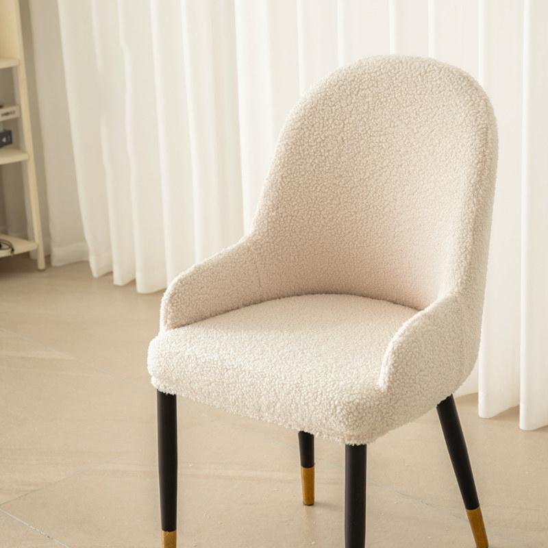 Teddy Fleece Stretch Fauteuilhoes voor Oorfauteuils en Gebogen Eetkamerstoelen Meubel Stofbeschermer Woondecoratie 1 piece