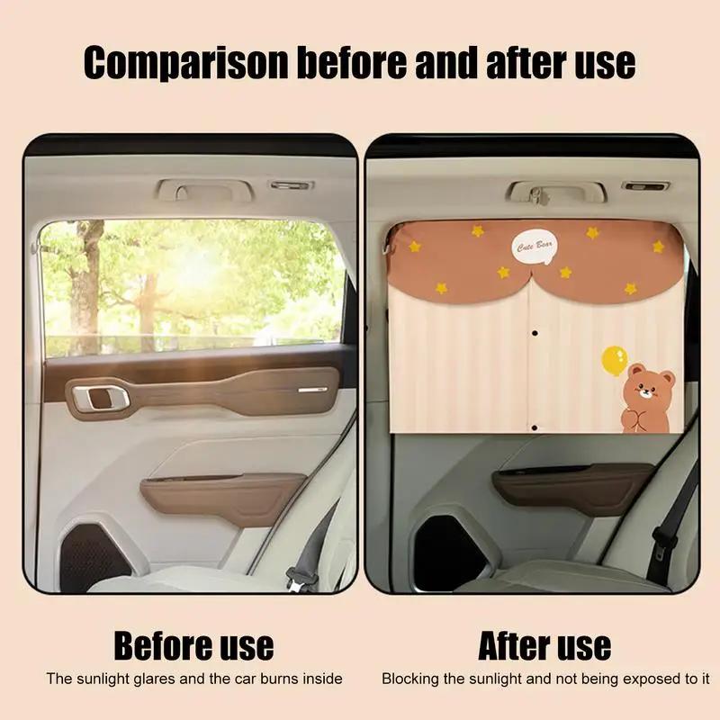 Multiple Patterns Cute Cartoon Car Side Window Sun Shade Magnetic Windshield Sunshade Foldable Rear Side Auto Window Cover Kids