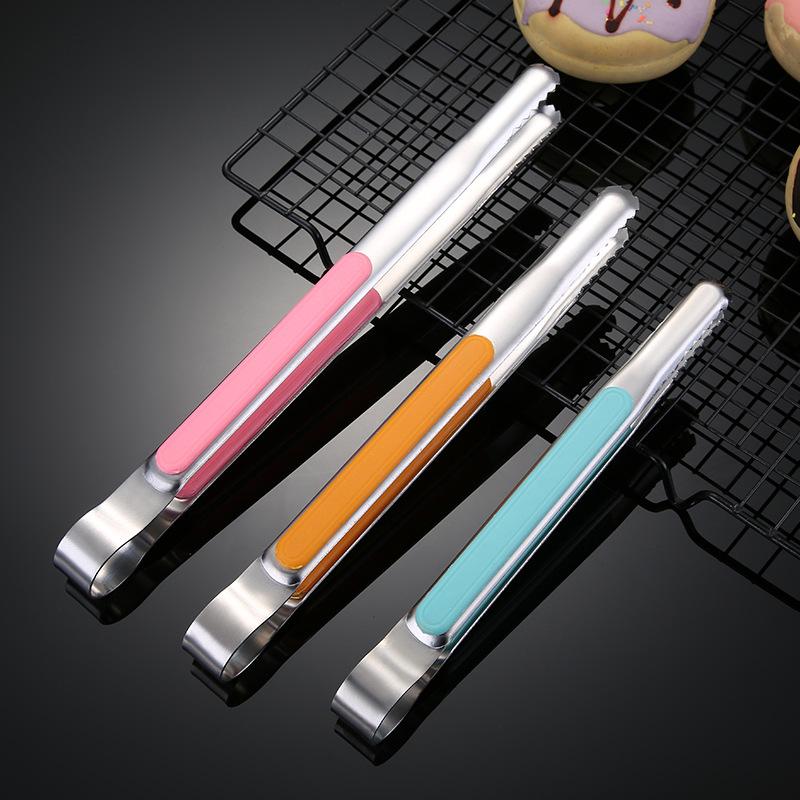 Stainless Steel BBQ Food Tongs Thickened Buffet Clamp Bread Steak Serving Clip Home Kitchen Cooking Utensils