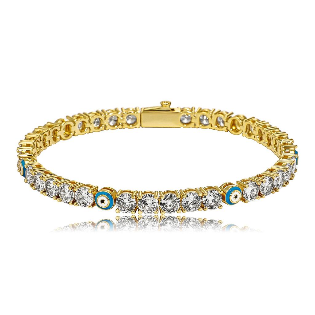 5MM European-American Hip Hop Devil's Eye Zircon Tennis Bracelet - Unisex Diamond Summer Jewelry