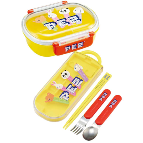 Skater Children's Cutlery Set, Lunch Box, Chopsticks, Spoon, Fork, Made in Japan, Sliding Cutlery, Name Stickers Included, Antibacterial, Trio Set, Bo