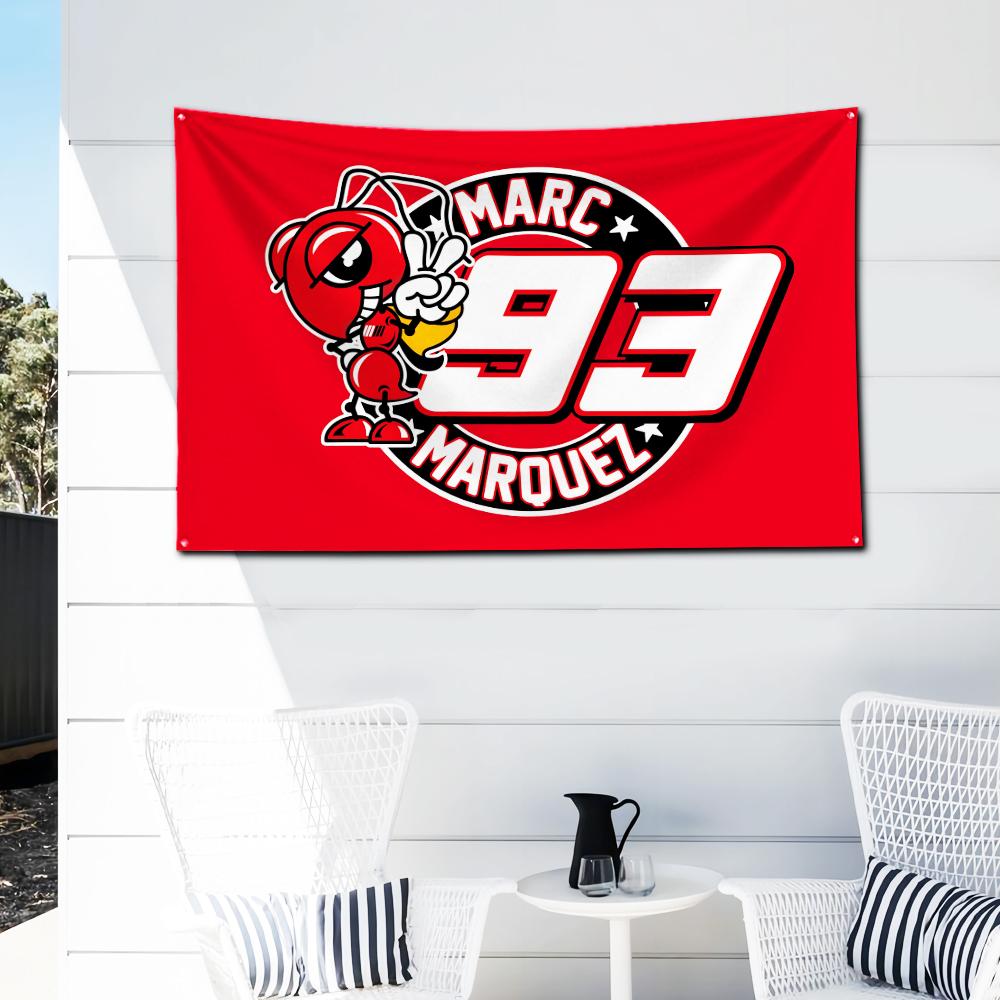 

Hot Sale Moto Marquez Marc 93 Flag Polyester Digital Printing Banner For Garage Wall Art Out Door Decoration Car Club Tapestry 74x94cm(29x37in)
